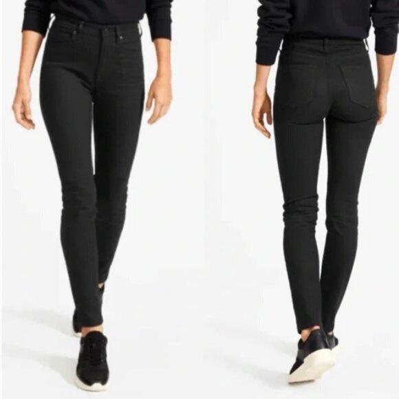 🦋 EVERLANE Black The High Rise Skinny Jeans 28 Casual Comfy Boho Retro Goth - Picture 1 of 5